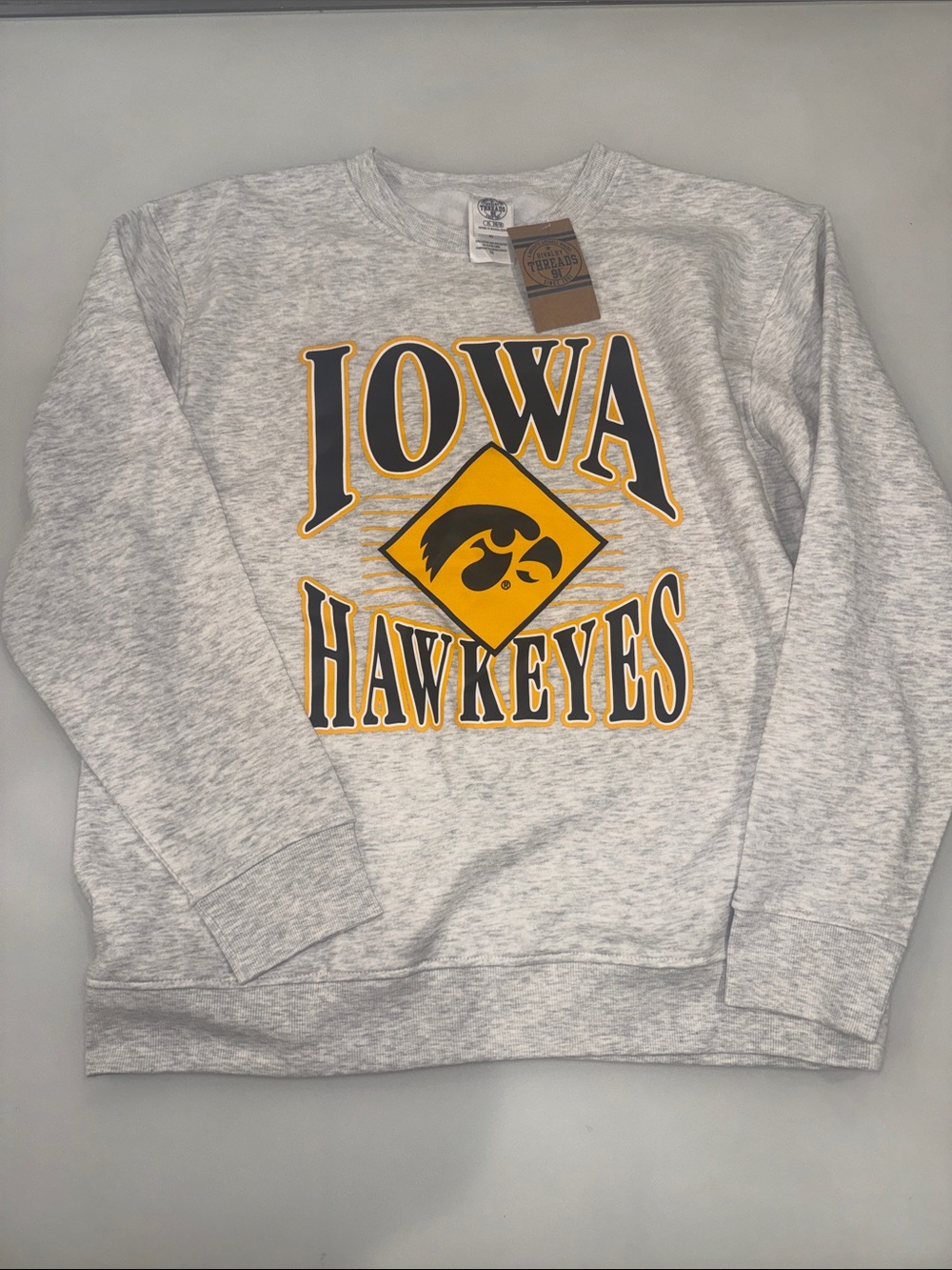 Iowa Hawkeyes Heather Gray Crewneck Sweatshirt